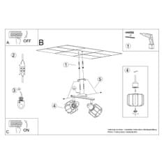 Sollux Stropní svítidlo BELUCI 2 černé 2xE14 40W Sollux Lighting