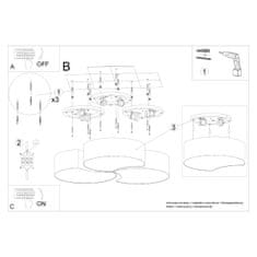 Sollux Stropní svítidlo CIRCLE 3B bílé 6xE27 60W Sollux Lighting