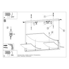 Sollux Stropní svítidlo CELIA bílé 3xE27 60W Sollux Lighting