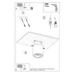 Sollux Stropní svítidlo CULLO beton 1xGU10 40W Sollux Lighting