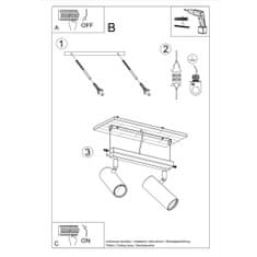 Sollux Stropní svítidlo DIREZIONE 2 černé 2xGU10 40W Sollux Lighting