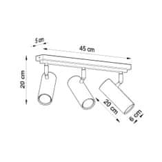 Sollux Stropní svítidlo DIREZIONE 3 černé 3xGU10 40W Sollux Lighting