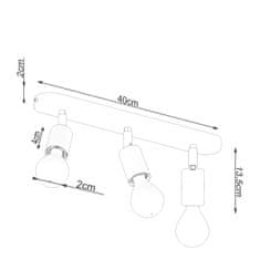 Sollux Stropní svítidlo FORNES 3 černé 3xE27 60W Sollux Lighting