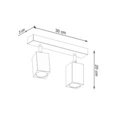 Sollux Stropní svítidlo KEKE 2 dub 2xGU10 40W Sollux Lighting