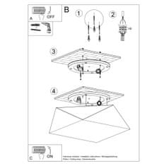 Sollux Stropní svítidlo HEXA 35 černé 2xE27 60W Sollux Lighting