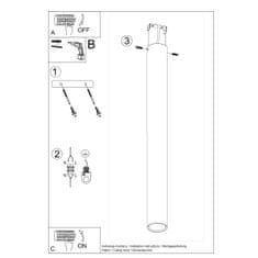 Sollux Stropní svítidlo LAGOS 60 černé 1xGU10 40W Sollux Lighting