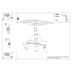 Sollux Stropní svítidlo LEMMI 3 černé 3xGU10 40W Sollux Lighting