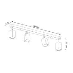 Sollux Stropní svítidlo KEKE 4 dub 4xGU10 40W Sollux Lighting