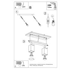 Sollux Stropní svítidlo MERIDA 2 šedé 2xGU10 40W Sollux Lighting