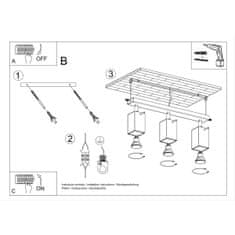 Sollux Stropní svítidlo MERIDA 3 černé 3xGU10 40W Sollux Lighting