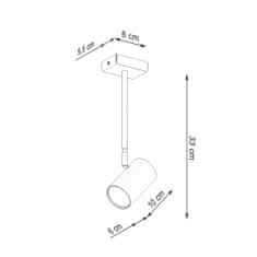 Sollux Stropní svítidlo NORANO černé 1xGU10 40W Sollux Lighting