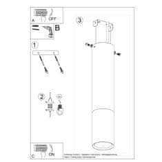 Sollux Stropní svítidlo LOOPEZ černé/chromové 1xGU10 40W Sollux Lighting