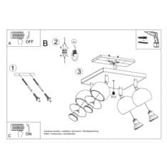 Sollux Stropní svítidlo OCULARE 4 černé 4xGU10 40W Sollux Lighting