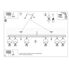 Sollux Stropní svítidlo OCULARE 6L bílé 6xGU10 40W Sollux Lighting