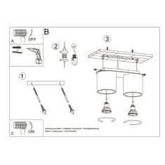 Sollux Stropní svítidlo ORBIS 2 černé 2xGU10 40W Sollux Lighting