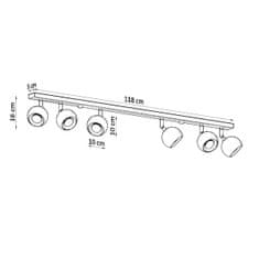 Sollux Stropní svítidlo OCULARE 6L černé 6xGU10 40W Sollux Lighting