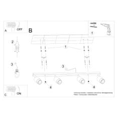 Sollux Stropní svítidlo NERO 4 černá/zlatá 4xGU10 40W Sollux Lighting