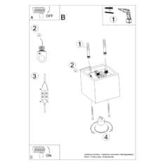 Sollux Stropní svítidlo QUAD 1 černé 1xGU10 40W Sollux Lighting