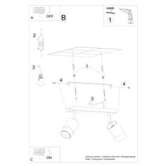 Sollux Stropní svítidlo NERO 2 černé/chromové 2xGU10 40W Sollux Lighting