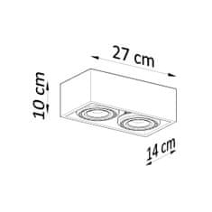 Sollux Stropní svítidlo QUATRO 2 přírodní dřevo 2xGU10 40W Sollux Lighting