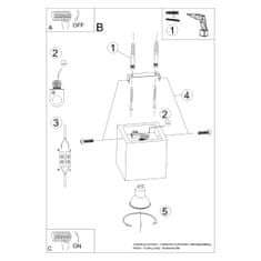 Sollux Stropní svítidlo QUAD beton 1xGU10 40W Sollux Lighting