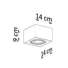 Sollux Stropní svítidlo QUATRO 1 beton 1xGU10 40W Sollux Lighting