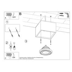 Sollux Stropní svítidlo QUATRO 1 beton 1xGU10 40W Sollux Lighting