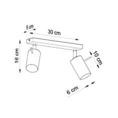 Sollux Stropní svítidlo RING 2 černé 2xGU10 40W Sollux Lighting