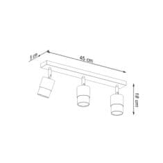 Sollux Stropní svítidlo NERO 3 černé/chromové 3xGU10 40W Sollux Lighting