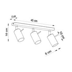 Sollux Stropní svítidlo RING 3 šedé 3xGU10 40W Sollux Lighting