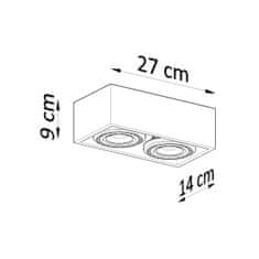 Sollux Stropní svítidlo QUATRO 2 beton 2xGU10 40W Sollux Lighting