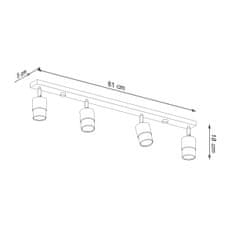 Sollux Stropní svítidlo NERO 4 černé/chromové 4xGU10 40W Sollux Lighting