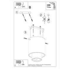 Sollux Stropní svítidlo NESI černé 1xGU10 40W Sollux Lighting