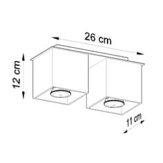 Sollux Stropní svítidlo QUAD 2 šedé 2xGU10 40W Sollux Lighting