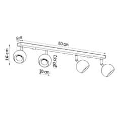 Sollux Stropní svítidlo OCULARE 4L černé 4xGU10 40W Sollux Lighting