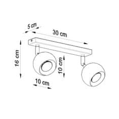 Sollux Stropní svítidlo OCULARE 2 černé 2xGU10 40W Sollux Lighting