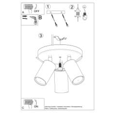 Sollux Stropní svítidlo RING 3P černé 3xGU10 40W Sollux Lighting