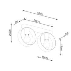 Sollux Stropní svítidlo TITRAN 2 bílé 2xE27 60W Sollux Lighting