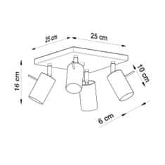 Sollux Stropní svítidlo RING 4 černé 4xGU10 40W Sollux Lighting