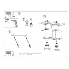 Sollux Stropní svítidlo QUAD 2 černé 2xGU10 40W Sollux Lighting