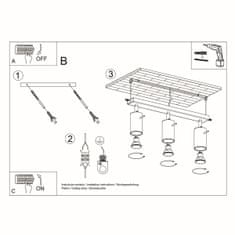 Sollux Stropní svítidlo RING 3 chrom 3xGU10 40W Sollux Lighting