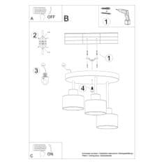 Sollux Stropní svítidlo SAVAR 3 černé 3xE27 60W Sollux Lighting