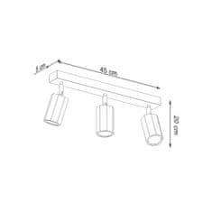 Sollux Stropní svítidlo ZEKE 3 dub 3xGU10 40W Sollux Lighting