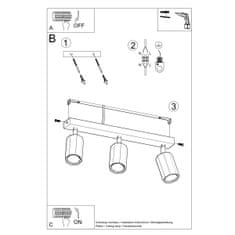 Sollux Stropní svítidlo ZEKE 3 dub 3xGU10 40W Sollux Lighting