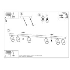 Sollux Stropní svítidlo ZEKE 6 dub 6xGU10 40W Sollux Lighting