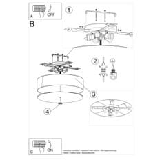 Sollux Stropní svítidlo SKALA 50 bílé 5xE27 60W Sollux Lighting