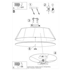 Sollux Stropní svítidlo VEGA 60 černé 5xE27 60W Sollux Lighting