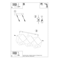 Sollux Stropní svítidlo WOODY 3 přírodní dřevo 3xGU10 40W Sollux Lighting