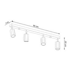 Sollux Stropní svítidlo ZEKE 4 dub 4xGU10 40W Sollux Lighting