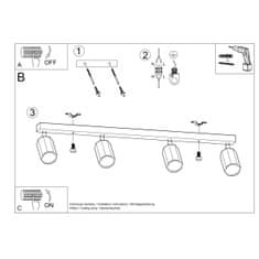 Sollux Stropní svítidlo ZEKE 4 dub 4xGU10 40W Sollux Lighting